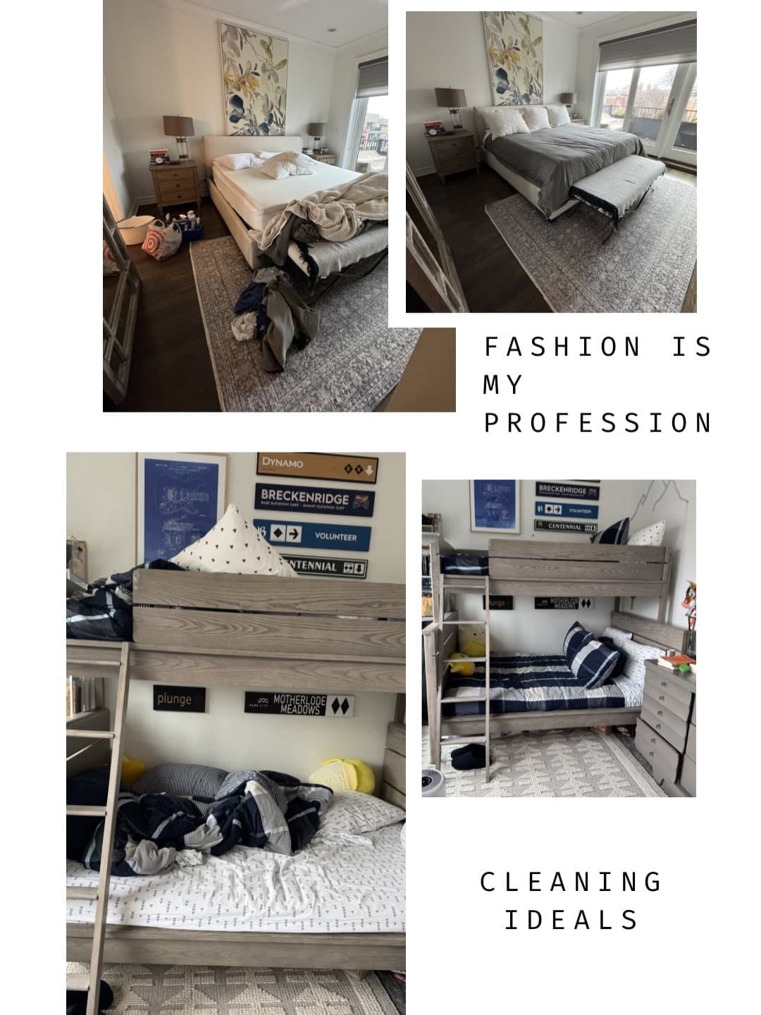 Before and after bedroom and kids room cleaning